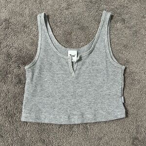 TNA Heather Gray Ribbed Tank Top